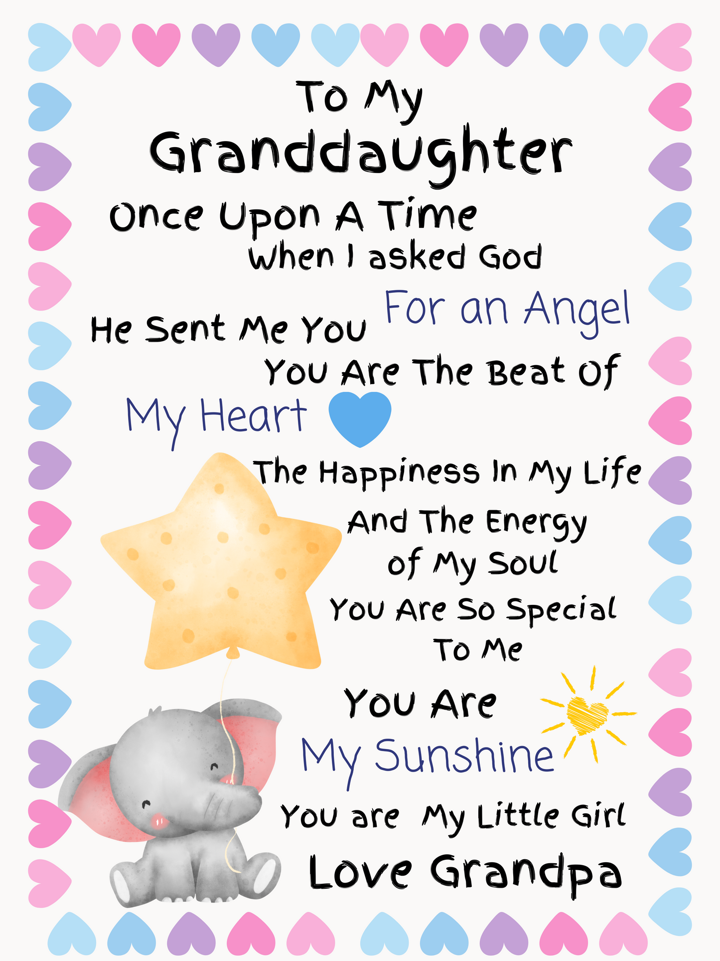 To My Granddaughter Blanket