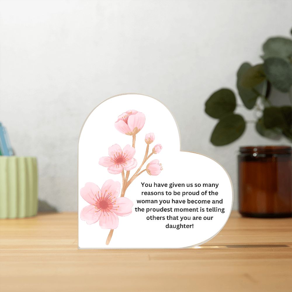 Daughter Heart and Flower Plaque