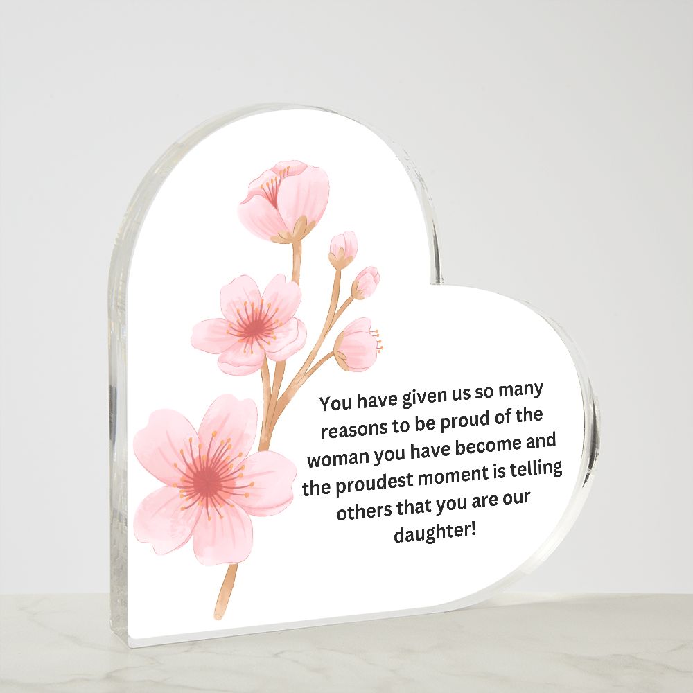 Daughter Heart and Flower Plaque