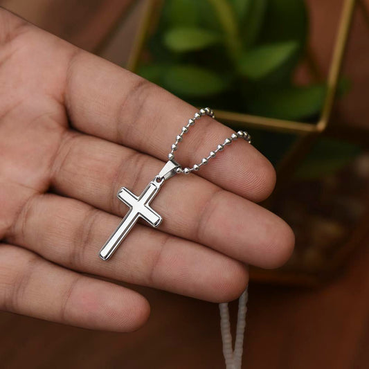 Stainless Cross Necklace with Ball Chain