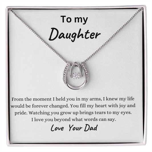 To My Daughter Lucky in Love Necklace