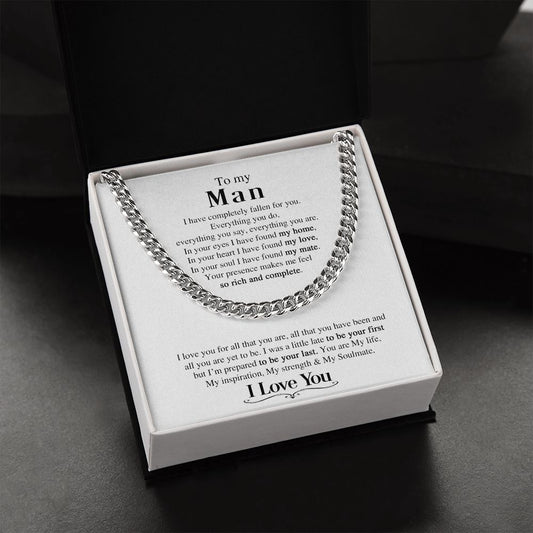 To My Man | I Love You - Cuban Link Chain