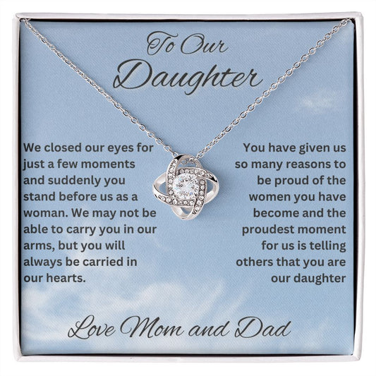 To our Daughter - Love Knot Necklace