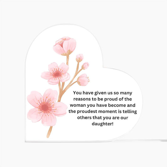 Daughter Heart and Flower Plaque