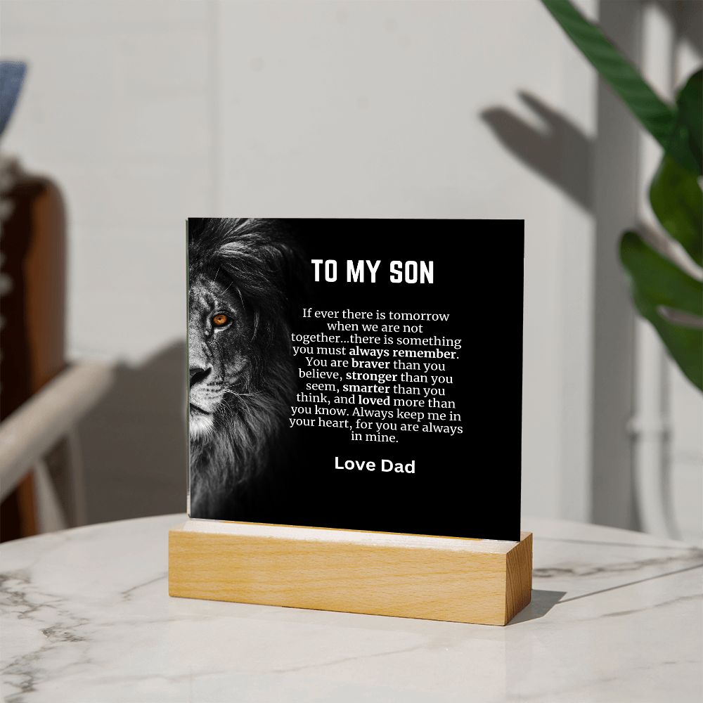 To My Son Square Acrylic Plaque